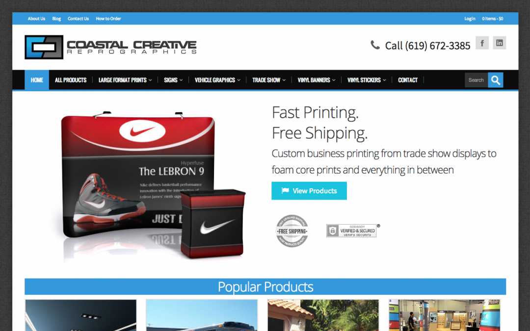 Coastal Creative Reprographics – Site Build + Marketing