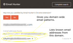 Email Hunter's Chrome plugin will save you tons of time and make your guesswork easy.