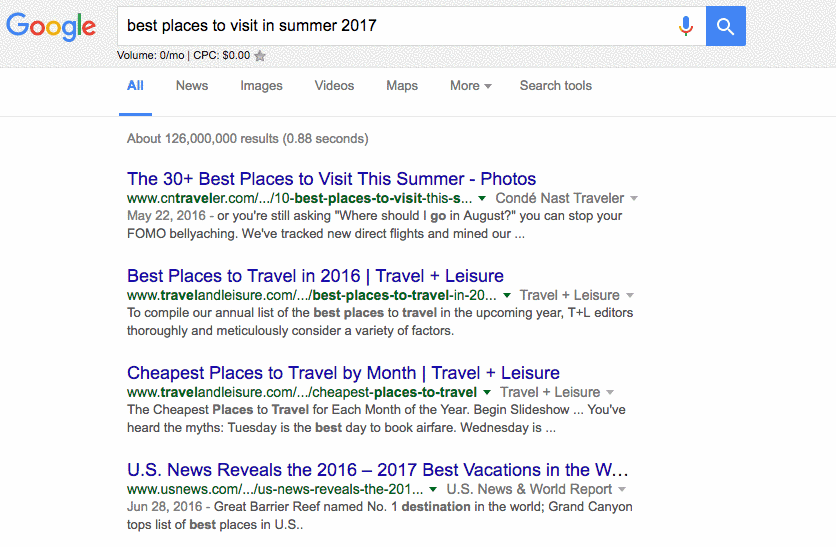 Travel SEO Search 