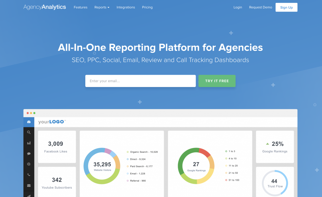 agency analytics home page